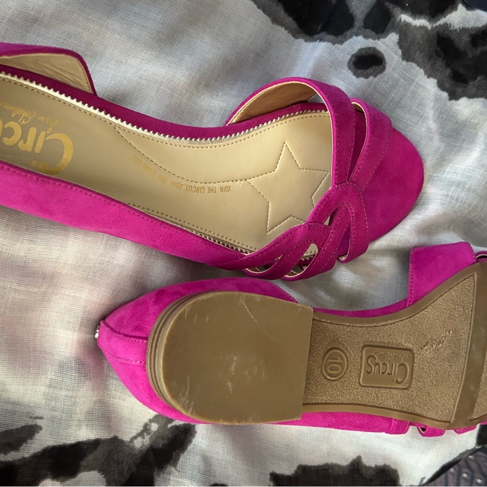 Circus by Sam Edelman Fuscia Peep-Toe Flats - Size 10 - Picture 6 of 6